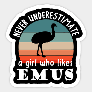 Never underestimate girl emu ratite love Sticker